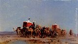 Caravan In The Desert by Alberto Pasini